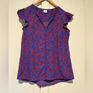 Cabi Cherish Floral Flutter Sleeve Blouse